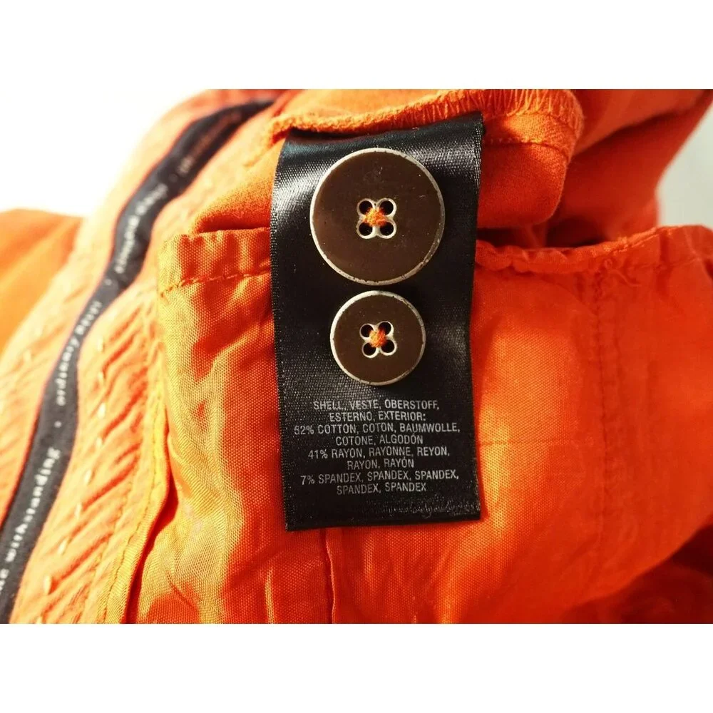 Anthropologie Dark Orange Essential Chino Sailor Button Cropped Pants, Size 4P